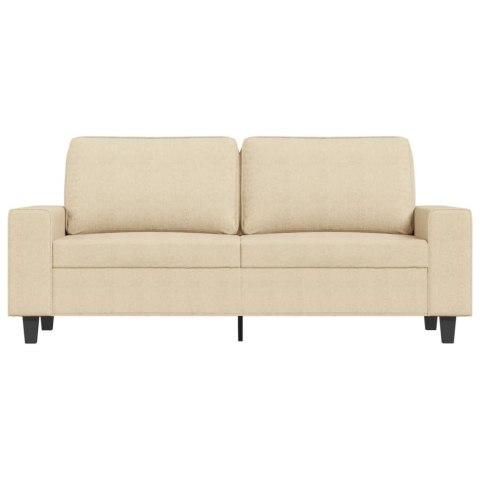  2-osobowa sofa, kremowa, 140 cm, tapicerowana tkaniną