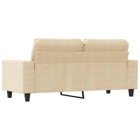  2-osobowa sofa, kremowa, 140 cm, tapicerowana tkaniną