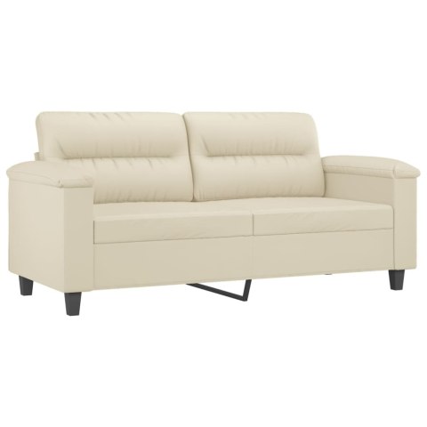  2-osobowa sofa, kremowy, 140 cm, sztuczna skóra