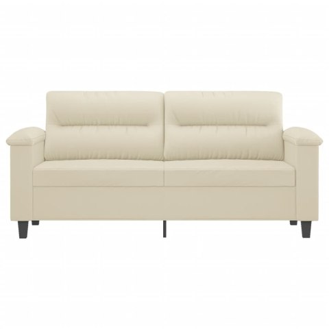  2-osobowa sofa, kremowy, 140 cm, sztuczna skóra