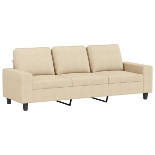  3-osobowa sofa, kremowa, 180 cm, tapicerowana tkaniną