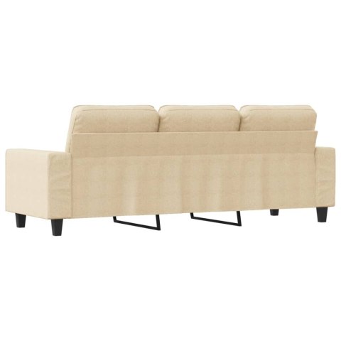  3-osobowa sofa, kremowa, 180 cm, tapicerowana tkaniną