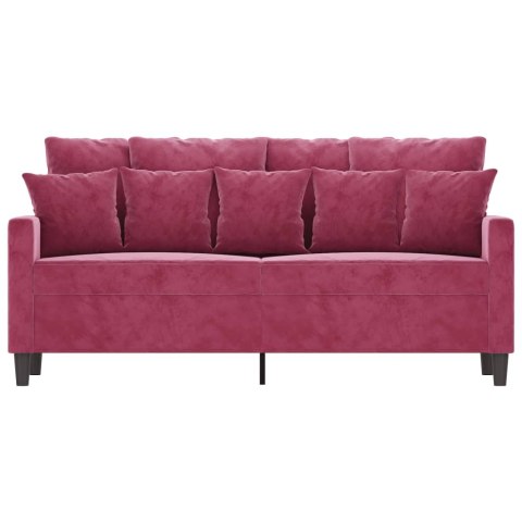  Sofa 2-osobowa, winna czerwień, 140 cm, tapicerowana aksamitem