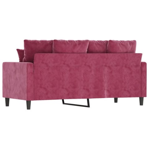  Sofa 2-osobowa, winna czerwień, 140 cm, tapicerowana aksamitem