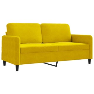  Sofa 2-osobowa, żółta, 140 cm, tapicerowana aksamitem