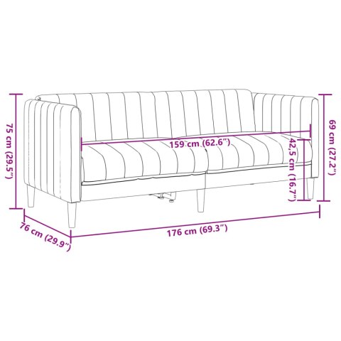  Sofa 2-os., brązowa, sztuczna skóra zamszowa