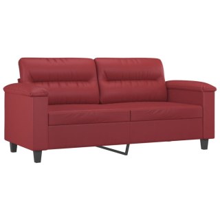  2-osobowa sofa, winna czerwień, 140 cm, sztuczna skóra