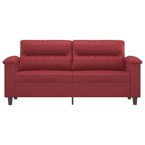  2-osobowa sofa, winna czerwień, 140 cm, sztuczna skóra