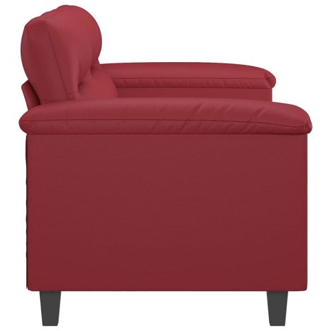  2-osobowa sofa, winna czerwień, 140 cm, sztuczna skóra