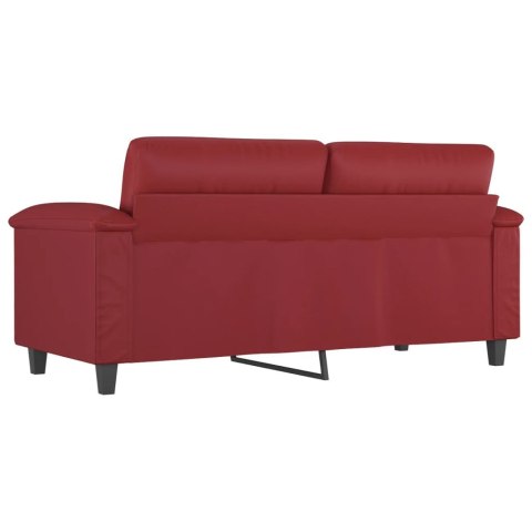  2-osobowa sofa, winna czerwień, 140 cm, sztuczna skóra