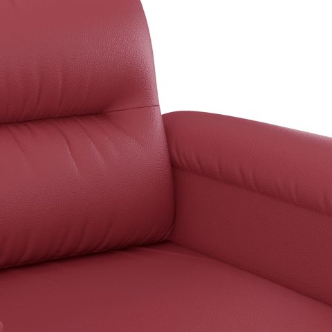  2-osobowa sofa, winna czerwień, 140 cm, sztuczna skóra