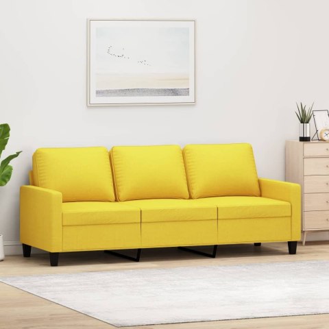  Sofa 3-osobowa, jasnożółta, 180 cm, tapicerowana tkaniną