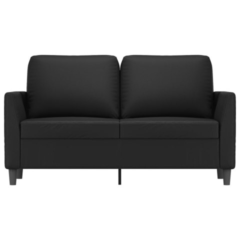  2-osobowa sofa, czarna, 120 cm, sztuczna skóra