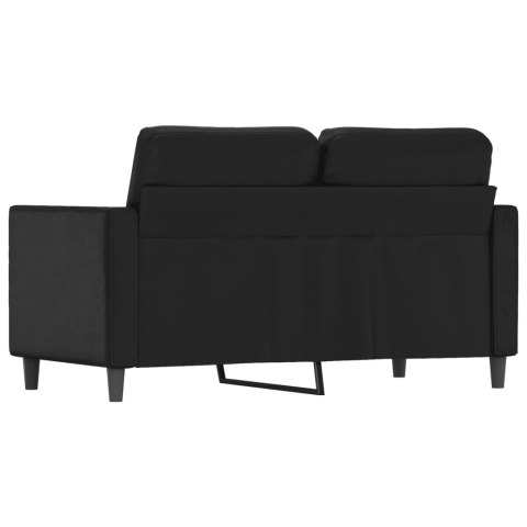  2-osobowa sofa, czarna, 120 cm, sztuczna skóra