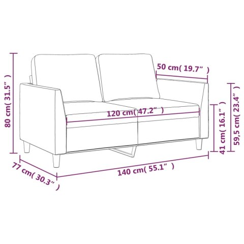  2-osobowa sofa, czarna, 120 cm, sztuczna skóra