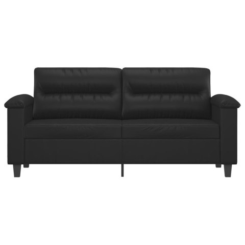  2-osobowa sofa, czarna, 140 cm, sztuczna skóra