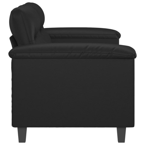  2-osobowa sofa, czarna, 140 cm, sztuczna skóra