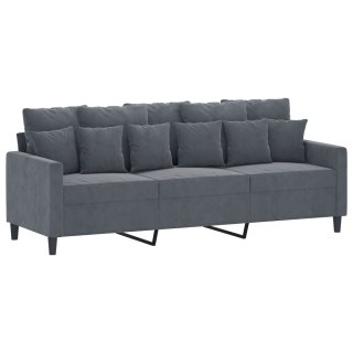  Sofa 3-osobowa, ciemnoszara, 180 cm, obita aksamitem