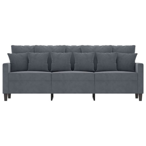  Sofa 3-osobowa, ciemnoszara, 180 cm, obita aksamitem