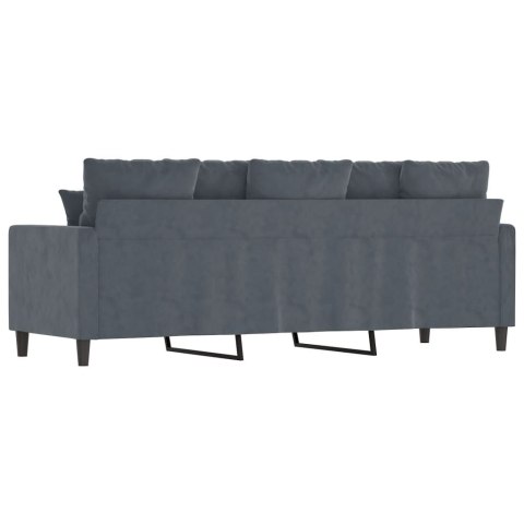  Sofa 3-osobowa, ciemnoszara, 180 cm, obita aksamitem