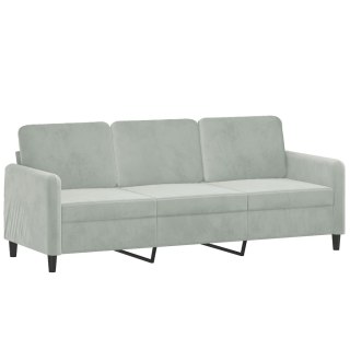  Sofa 3-osobowa, jasnoszara, 180 cm, tapicerowana aksamitem