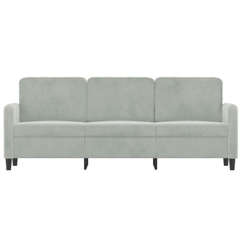  Sofa 3-osobowa, jasnoszara, 180 cm, tapicerowana aksamitem