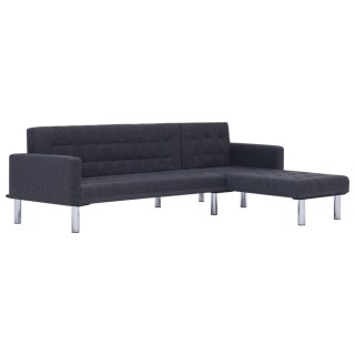  Sofa w kształcie litery L, ciemnoszara, poliester