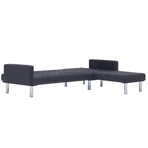  Sofa w kształcie litery L, ciemnoszara, poliester