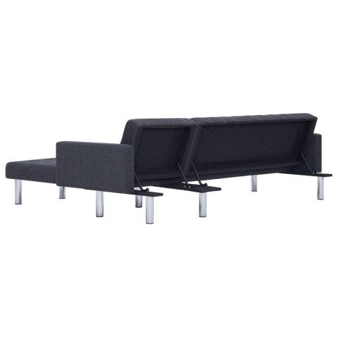  Sofa w kształcie litery L, ciemnoszara, poliester