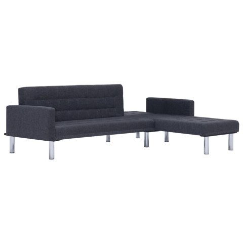  Sofa w kształcie litery L, ciemnoszara, poliester