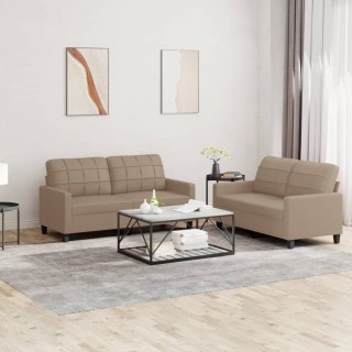  2-osobowa sofa z poduszkami, cappuccino, sztuczna skóra