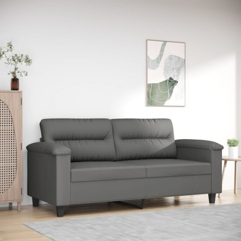  Sofa 2-osobowa, ciemnoszary, 140 cm, tapicerowana mikrofibrą