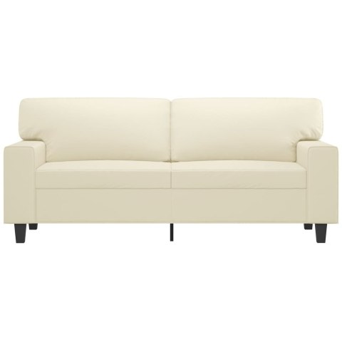  2-osobowa sofa, kremowy, 140 cm, sztuczna skóra