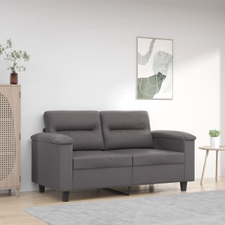  2-osobowa sofa, szary, 120 cm, sztuczna skóra