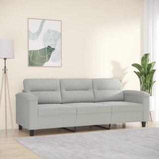  3-osobowa sofa, jasnoszary, 180 cm, tapicerowana mikrofibrą