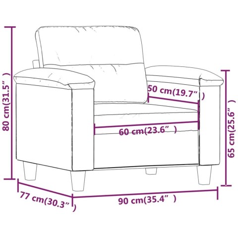  Fotel, szary, 60 cm, obity sztuczną skórą