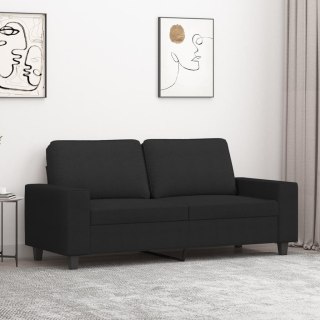  Sofa 2-osobowa, czarna, 140 cm, tapicerowana tkaniną