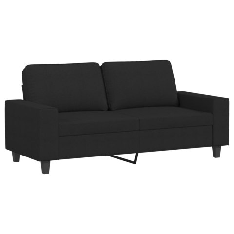  Sofa 2-osobowa, czarna, 140 cm, tapicerowana tkaniną