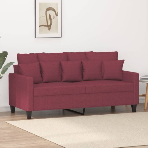  Sofa 2-osobowa, winna czerwień, 140 cm, tapicerowana tkaniną