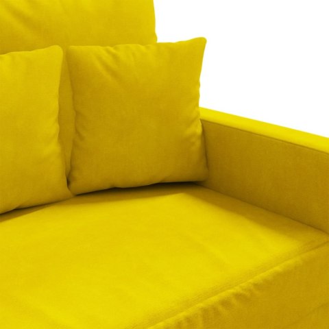  Sofa 2-osobowa, żółta, 120 cm, tapicerowana aksamitem