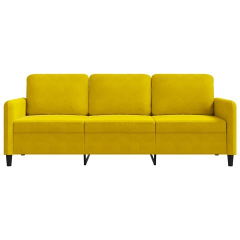  Sofa 3-osobowa, żółty, 180 cm, tapicerowana aksamitem