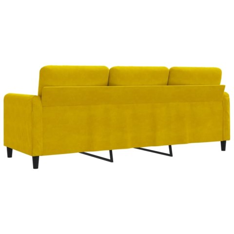  Sofa 3-osobowa, żółty, 180 cm, tapicerowana aksamitem