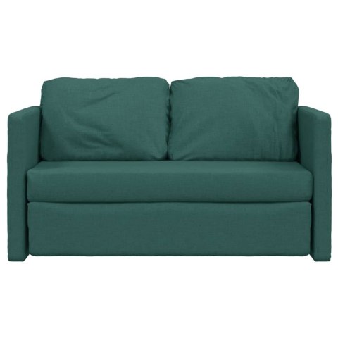  Sofa podłogowa 2-w-1, ciemnozielona, 112x174x55 cm, tkanina