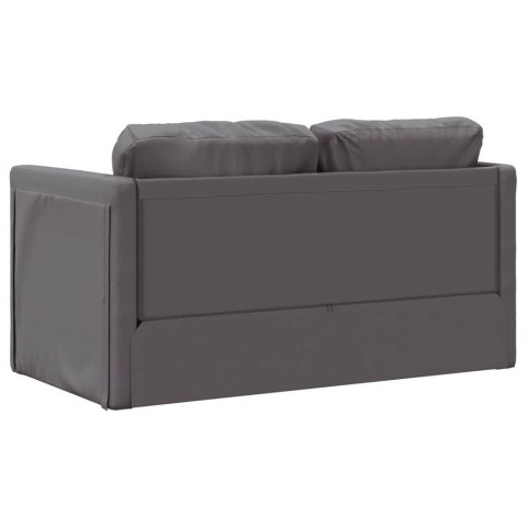  Sofa podłogowa 2-w-1, szara, 112x174x55 cm, sztuczna skóra