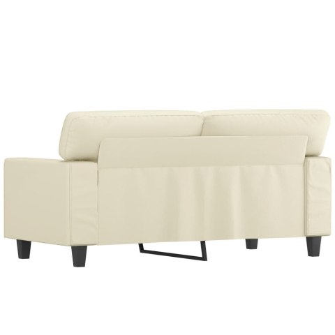  2-osobowa sofa, kremowy, 120 cm, sztuczna skóra