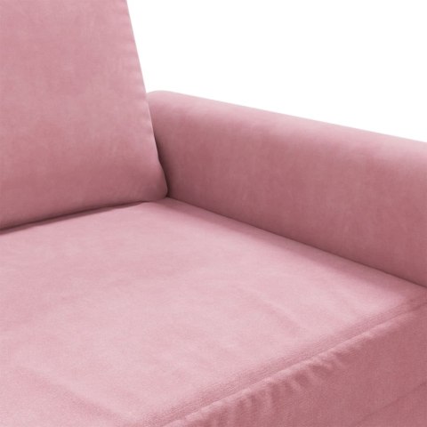  Sofa 3-osobowa, różowa, 180 cm, obita aksamitem