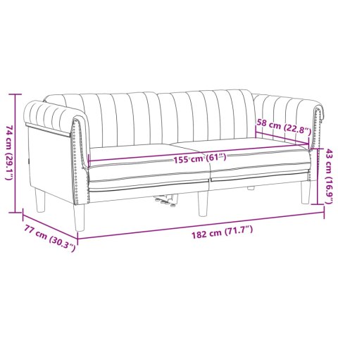  Sofa 2-os., brązowa, sztuczna skóra zamszowa