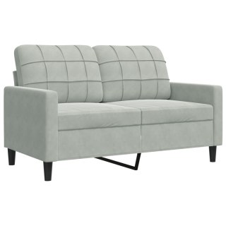  Sofa 2-osobowa, jasnoszara, 120 cm, tapicerowana aksamitem