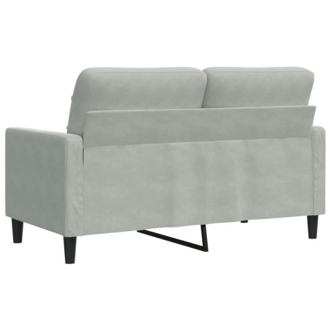  Sofa 2-osobowa, jasnoszara, 120 cm, tapicerowana aksamitem