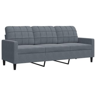  Sofa 3-osobowa, ciemnoszara, 180 cm, obita aksamitem